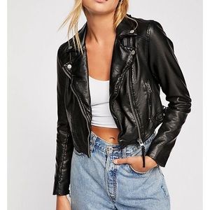 Free people heartbreak leather jacket